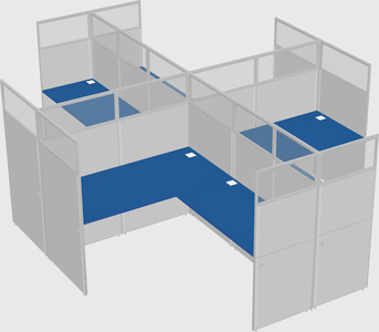 Shared l-shaped cubicles