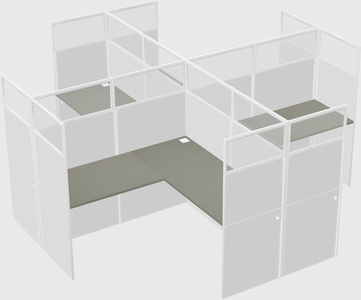 Shared l-shaped cubicles