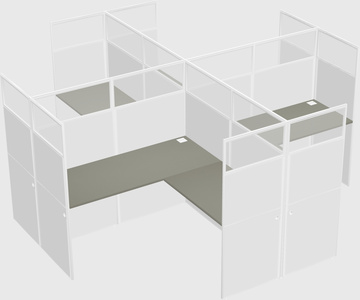 Shared l-shaped cubicles
