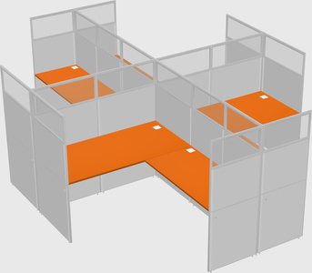 Shared l-shaped cubicles