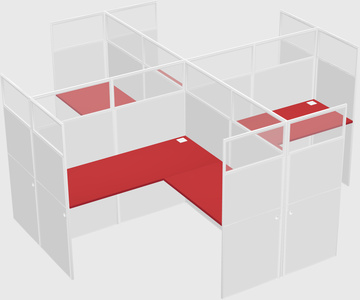 Shared L-shaped Cubicles