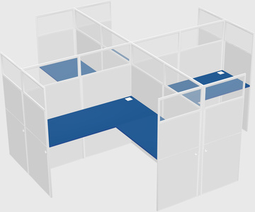Shared L-shaped Cubicles