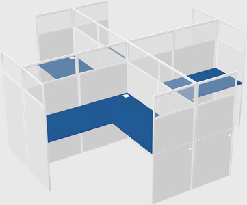Shared l-shaped cubicles