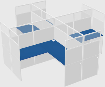 Shared l-shaped cubicles