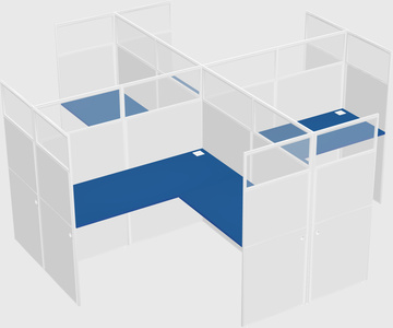Shared l-shaped cubicles