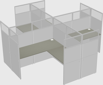 Shared l-shaped cubicles