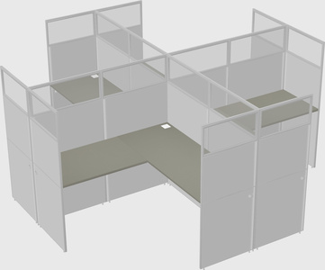 Shared l-shaped cubicles