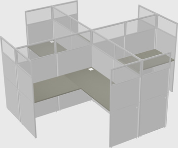 Shared l-shaped cubicles