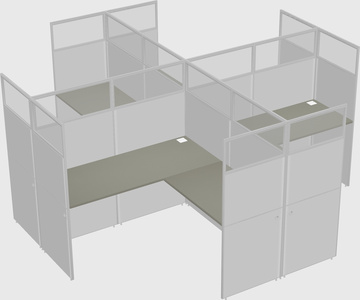 Shared l-shaped cubicles