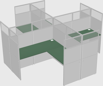 Shared l-shaped cubicles