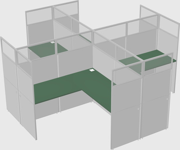 Shared l-shaped cubicles