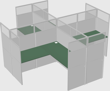 Shared l-shaped cubicles