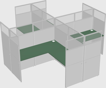 Shared l-shaped cubicles