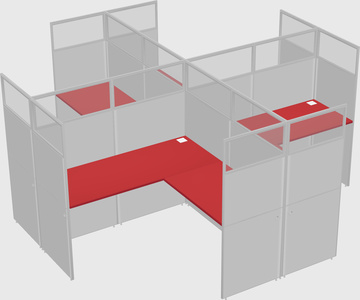 Shared l-shaped cubicles