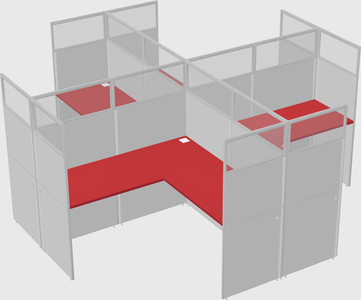Shared l-shaped cubicles