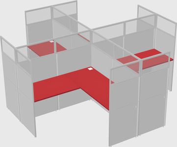 Shared l-shaped cubicles