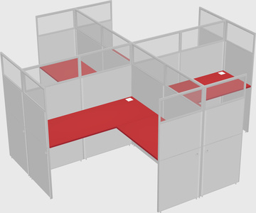 Shared l-shaped cubicles