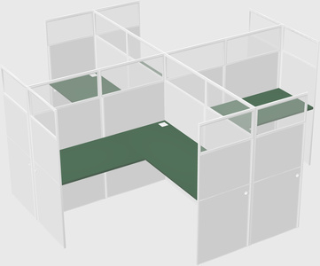 Shared l-shaped cubicles
