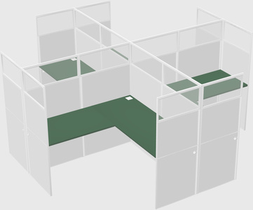 Shared l-shaped cubicles