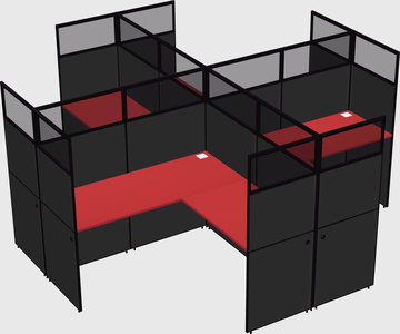 Shared l-shaped cubicles