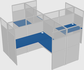 Shared l-shaped cubicles