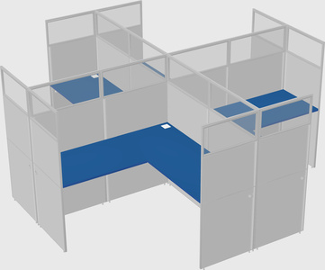 Shared l-shaped cubicles