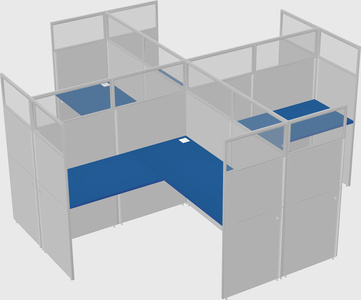 Shared l-shaped cubicles
