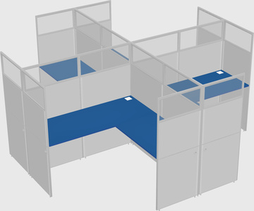 Shared l-shaped cubicles