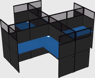 Shared l-shaped cubicles