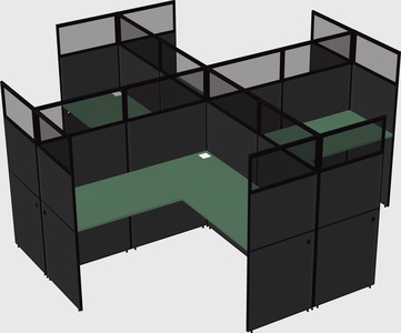 Shared l-shaped cubicles