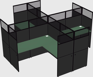 Shared l-shaped cubicles
