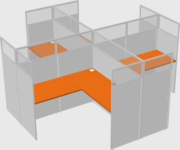 Shared l-shaped cubicles