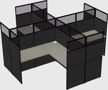 Shared l-shaped cubicles