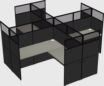 Shared l-shaped cubicles