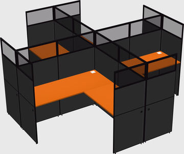 Shared l-shaped cubicles