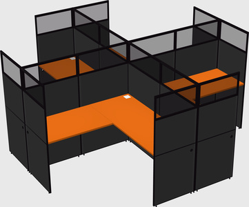 Shared l-shaped cubicles
