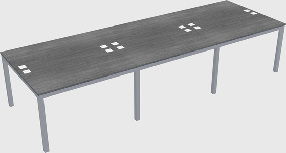 Shared rectangular desk