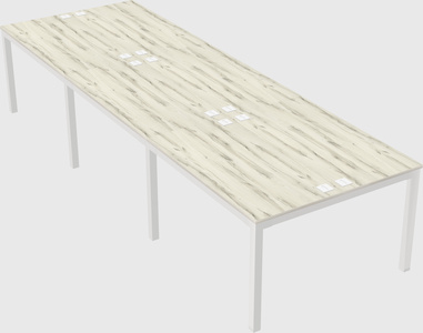 Shared rectangular desk