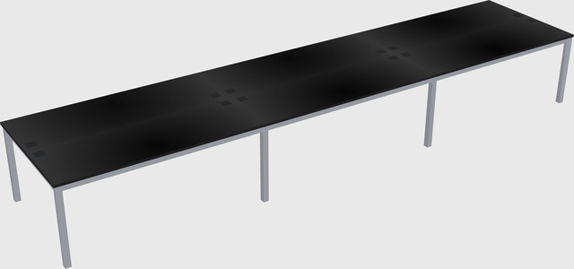 Shared rectangular desk