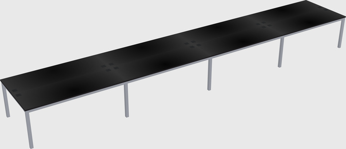 Shared rectangular desk
