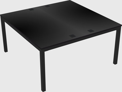 Shared rectangular desk