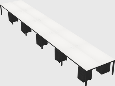 Shared rectangular desk