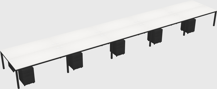 Shared rectangular desk