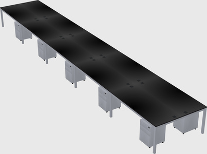 Shared rectangular desk