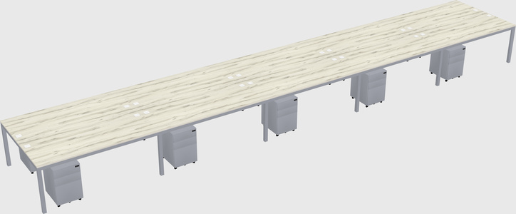 Shared rectangular desk
