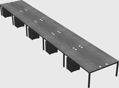 Shared rectangular desk