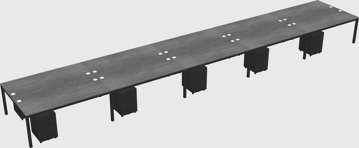 Shared rectangular desk