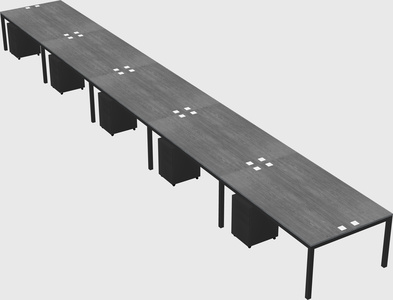 Shared rectangular desk