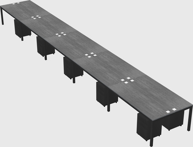 Shared rectangular desk