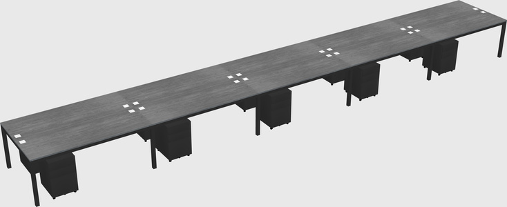 Shared rectangular desk